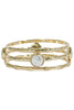 Lacey Gold Pearl Bangle Bracelet Set