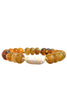 Deep Dive Pearl and Light Brown Marble Stretch Bracelet