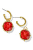 Stella Siam Red 2-in-1 Square Stone Drop Earrings
