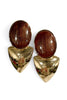 On My Mind Brown Marble and Triangle Drop Earrings