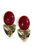 On My Mind Burgundy Marble and Triangle Drop Earrings