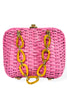 Frances Valentine Hen Pink Wicker Bag