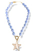 Born A Star Blue Thread Bead Necklace