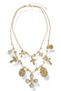 Demi Multi Layered Cross Charm & Pearl Necklace