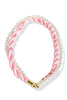 Bring It Back Pink Braided Scarf & Pearl Magnetic Necklace