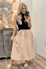 Meryl Black Sleeveless Midi Dress