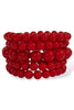 What A Difference Red Beaded Bracelet Set