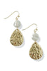Main Focus Gold and Cream Dangle Earrings