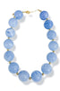 Into The Night Light Blue Marble Acrylic Bead Necklace