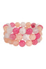 Sweet Style Pink Multi Beaded Bracelet Set