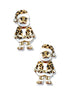 Leopard Suit Santa Earrings