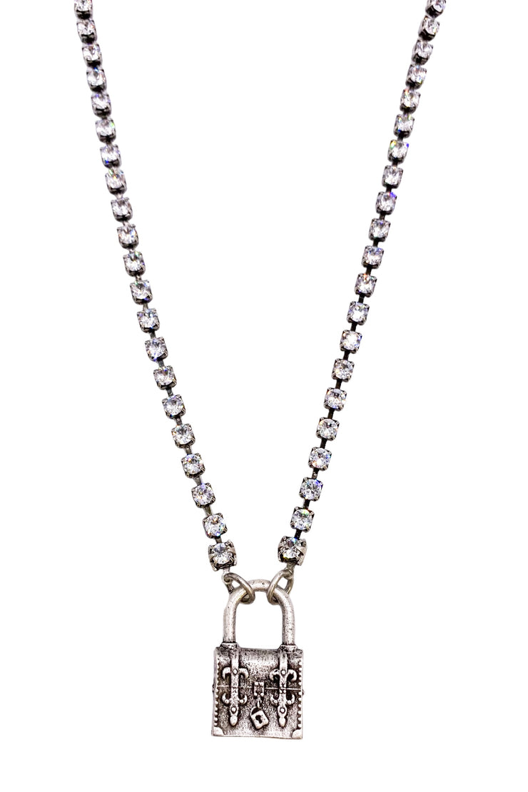 Austrian Crystal Cup Chain with our French Kande Lock Pendant