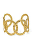 Moving Forward Gold Overlapped Oval Cuff Bracelet