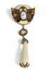 In The Wind Tear Ivory and Gold Drop Brooch Pin
