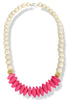 Taking Notes White Wood and Pink Bone Necklace