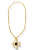 Lennon Black and Gold Cross Statement Necklace
