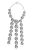 Locked In Silver Round Disc Statement Necklace