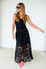 Sunday Black Floral Midi Skirt