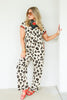 Bella Red & Animal Printed Short Sleeve Top