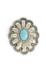 Western Side Silver and Turquoise Pin Brooch