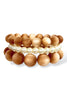 Out Of Sight Lt Brown Marble & Pearl Bracelet Set