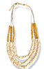 Peace Of Mind Ivory and Brown Layered Bead Necklace