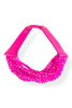 Double Take Fuchsia Beaded Layered Necklace