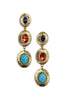 At All Times Worn Gold and Blue Dangle Earrings