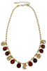 Even It Out Brown Multi Round Glass Charm Ball Necklace