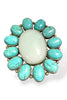 Made in the Deep South 1970s Moonstone & Turquoise Ring