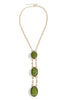 Setting Down Olive Oval Stone Y Necklace