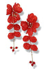 Aubrielle Red Flower Dangle Earrings