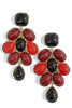 Time It Out Red Oval Detail Dangle Earrings