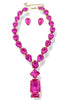 Only About You Fuchsia Statement Necklace Set