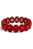 Duncan Red Oval Stretch Bracelet