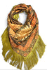 All Grace Brown Deer Square Fringed Scarf