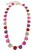 Time To Go Pink Multi and Gold Necklace