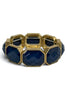 Next To Nothing Navy Octagon Faceted Beads Stretch Bracelet