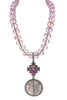 Pink Tourmaline Coin Cross Chandelier Necklace | Rockstar In Rome