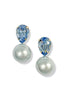 Breaking Point Light Blue Pearl & Teardrop Stone Earrings