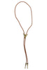 Check Ahead Light Brown Cord Bolo Necklace