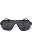 Next To Me Black and Gold Oversized Sunglasses