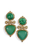 Trust In You Green Geometric Triangle & Dome Earrings