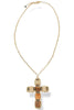 Give It To Me Tortoise Stone Cross Pendant Necklace