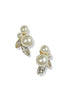 Keep In Mind Gold and Cream Stud Earrings