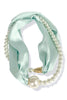 When Time Comes Mint & Pearl Layered Scarf Necklace