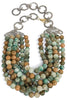 TWT® Laura Jasper Smooth Bead 7 Strand Necklace