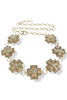 Back of My Mind Gold and Turquoise Concho Chain Belt