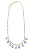 TWT® Anna Light Blue Round Stone Charm Ball Chain Necklace