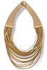 On My Level Beige Cord Layered Necklace